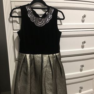 grey and black dress